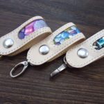 レザークラフトの作品 ステンドレザーが鮮やかなベルトループ